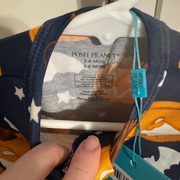 NWT Posh Peanut Bamboo Spooky Pumpkin Blue Glow in the Dark Footie sz 3-6 months - Picture 6 of 7